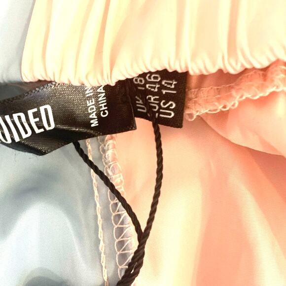 Missguided Sports Class Athleisure Shorts 14 Blue Pink High Waist Pockets Preppy - Picture 6 of 7